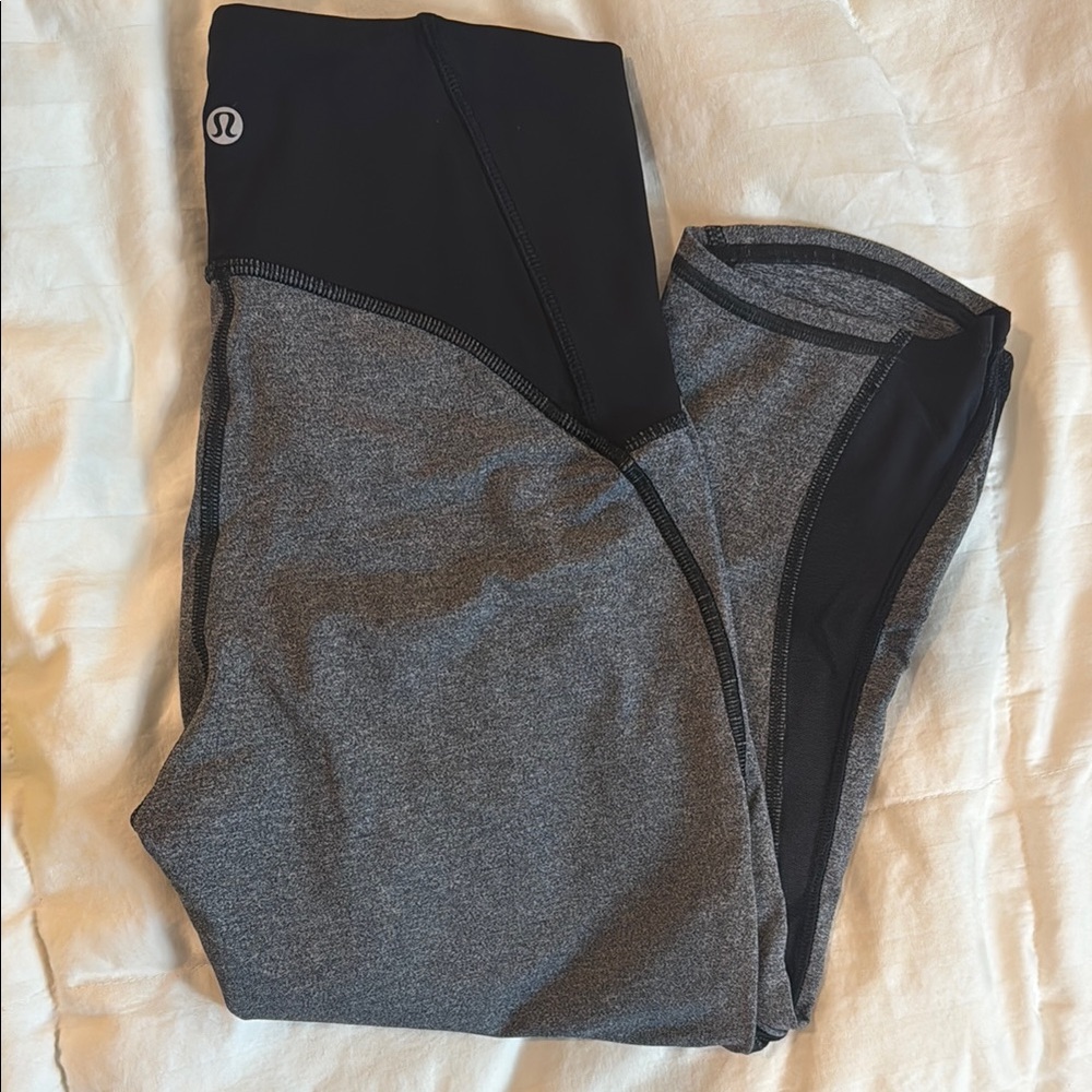lululemon athletica Gray and Black Leggings Stretchy Athletic Wear